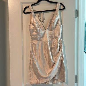 NWT. Hello Molly satin ivory mini dress.
